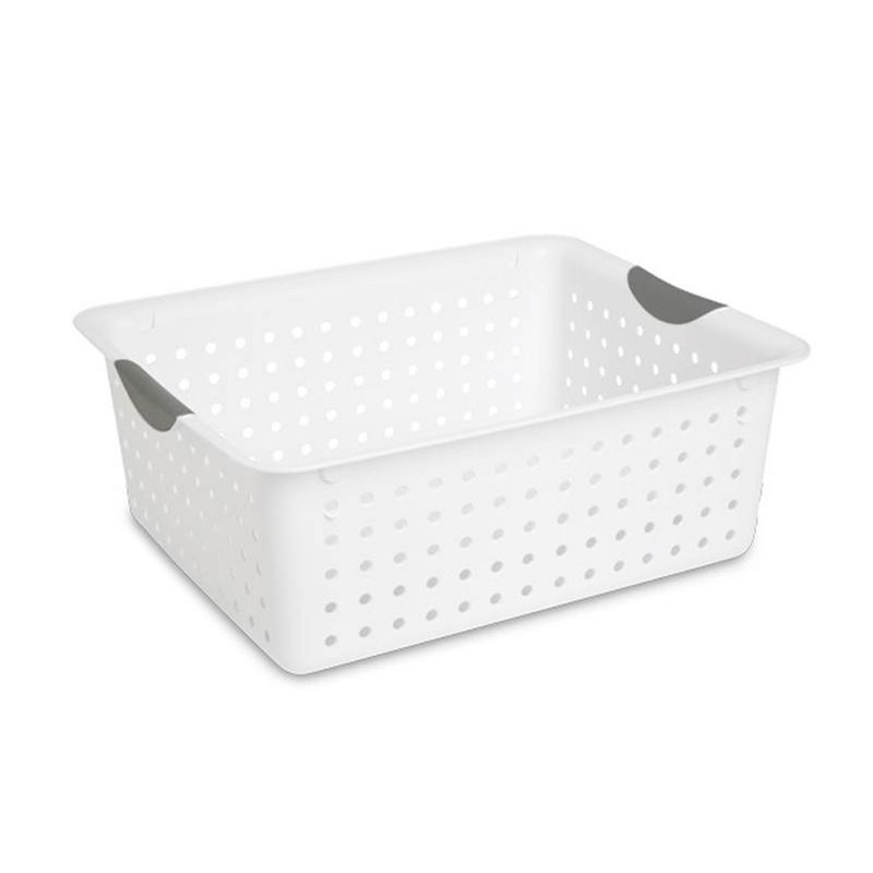 Sterilite Set of Ultra Plastic Storage Baskets with Handles Including 12 Small, 12 Medium, and 6 Large Containers for Home Organization, 30 Count, 3 of 7