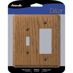 Amerelle Contemporary Brown 2 gang Wood Toggle Wall Plate 1 pk - 1 of 1