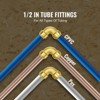 VEVOR Pipe Fittings, 1/2" 12PCS Brass Pipe Fittings, Elbow Push-Fit Pipe Connector Brass Air Fittings, Gold - 3 of 4