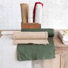 Storied Home Woven Torn Cotton Blend Fabric Roll, Natural and Green, Set of 2 - 3 of 4