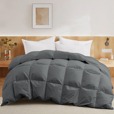 King Charcoal Gray Cotton Down Comforter