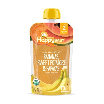 Happy Baby Organics Clearly Crafted Stage 2 Bananas, Sweet Potatoes & Papaya - 4oz