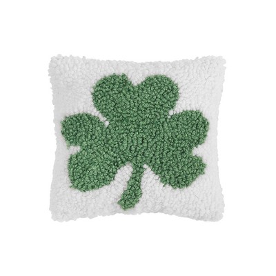 C&F Home 8" x 8" Shamrock St. Patrick's Hooked Petite Pillow