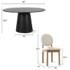 Orchid+Maye Dining Table Set, 60'' Oak Solid Wood Round Table with 8 Dining Chairs King Louis Back and Natural Wood Legs for 8 - Maison Boucle - 3 of 4