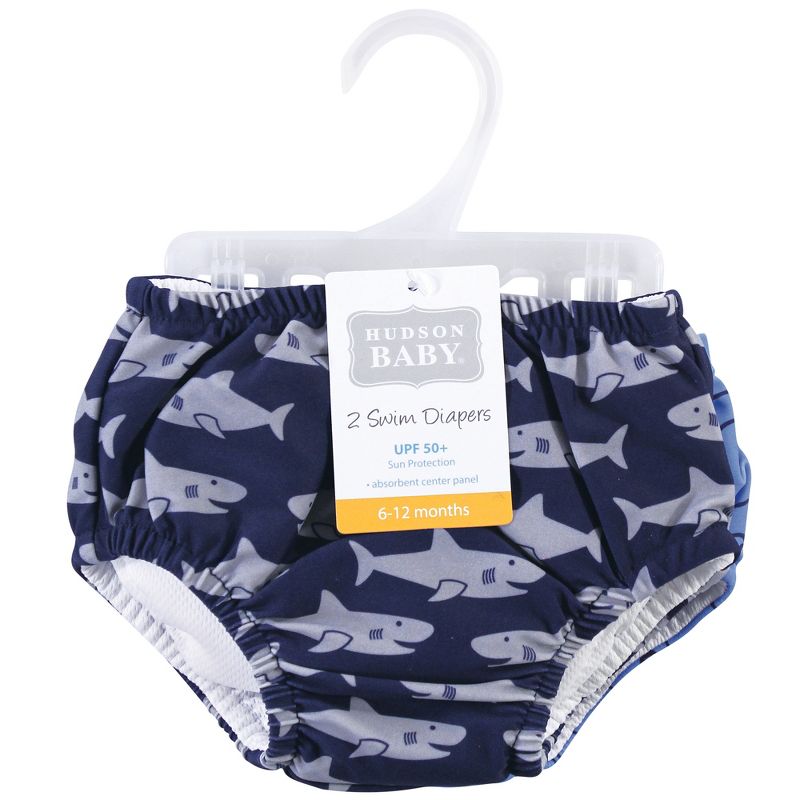Hudson Baby Infant and Toddler Boy Swim Diapers, Sharks, 3 of 6