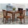 Chic 3 Piece Kitchen Dining Set - Small Space Table & Chairs - Modern Design - Mahogany Finish - 2 of 4