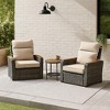 Teamson Home - Outdoor 3 Piece Wicker Recliner Set with Wood Armrests and Cushions - 4 of 4