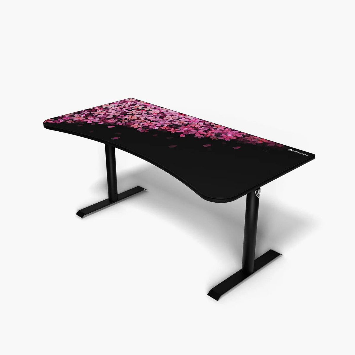Arozzi Special Edition Ultrawide Curved Gaming and Office Desk and Washable Mouse Pad and 3 Custom Monitor Mount Cut Outs with Cable Management Flower