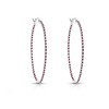Chic and Stylish Colored Cubic Zirconia Slim Large Hoop Earrings for a Bold and Radiant Statement - 2 of 3