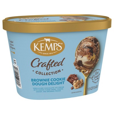 Kemps Crafted Collection Brownie Cookie Dough Delight Ice Cream - 1.5qt