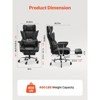 Heavy Duty Executive Office Chair 400 lb Capacity with Footrest, Ergonomic Reclining PU Leather Desk Chair - 3 of 4