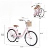 VisioGear 26 Inch Folding Lady Bike, Single Speed, Compact Design for Easy Storage and Commuting, Pink, 66.93"*25.2"*40.95" - 3 of 4