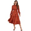 Coolmee Women Maxi Casual Dresses Spring Fall Fashion  Long Sleeve Ruffle Tiered Print Elegant Long Dress S Black - 2 of 4