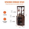 VEVOR Corner Industrial Bar Cabinet, Wine Table for Liquor & Glasses, Sideboard Buffet Cabinet with Glass Holder, Black Walnut - 4 of 4