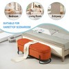 Fabric Upholstered Ottoman: Storage, Bedroom Bench, Safety Hinge, Padded Footstool, Living Room and Entryway - 3 of 4