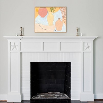 28" x 24" Semi-Abstract Multicolor Canvas Wall Art