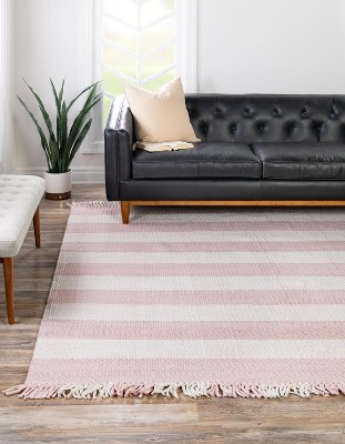 Unique Loom 7' 10 X 7' 10 Eco Plaid Indoor Outdoor Washable Pink Area Rug :  Target