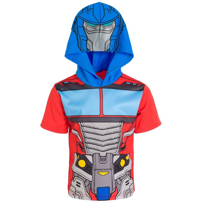 Transformers Optimus Prime Bumblebee Megatron Athletic Pullover T-Shirt and Mesh Shorts Outfit Set Toddler, 3 of 8
