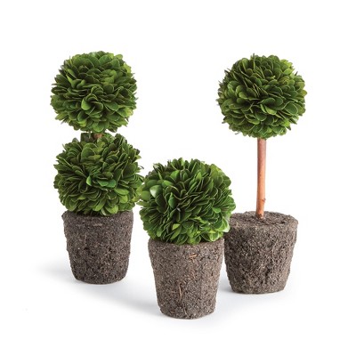 Plum & Post Boxwood Mini Topiary Drop-Ins Set of 3