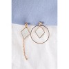Slickblue Women's Fashion Earrings, Asymmetrical Rhombus Drop, Gold White Tone, Alloy, 2.5" Length, 1.1" Width - 2 of 4