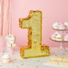 Juvale Number 1 Gold Pinata for Anniversary, Centerpieces for First Birthday Decorations, 16 x 3 x 10 In - 3 of 4