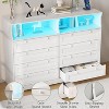 Jojoka 8 Drawer Dresser with Power Outlets, Modern Storage Cabinet with 8 Drawers, 2 Cubbies for Bedroom - 3 of 4