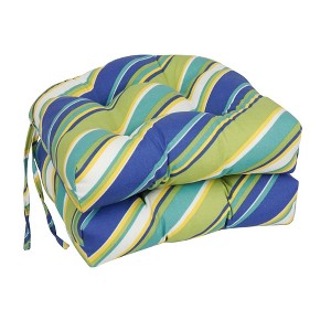Blazing Needles, 16-inch Spun Polyester Outdoor U-shaped Tufted Chair Cushions (Set of 4) - 1 of 1