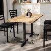 Flash Furniture Bennett Rectangular Solid Wood Commercial Indoor Tabletop with 22" x 22" Dining Height Rust-Resistant Cast Iron X-Base - 2 of 4
