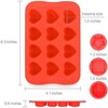 JDICTION 4 Pack Silicone Candy Molds, Chocolate Mold Set with Heart Star Square Round Shapes for Ice Cube & Mini Muffin - 2 of 4