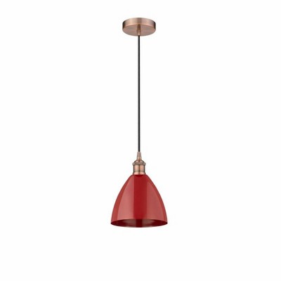 Plymouth Dome - 1 Light Cord Hung Mini Pendant In Industrial Style-11.25 Inches Tall and 7.5 Inches Wide