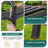 BestMassage Garden Bench 45 Inch Outdoor Bench with Comfortable Plastic Backrest and Armrests, Black - 3 of 4