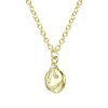 14K Gold plated pendant necklace with asymmetrical design and sparkling cubic zirconia accents - 3 of 3