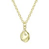 14K Gold plated pendant necklace with asymmetrical design and sparkling cubic zirconia accents - image 3 of 3