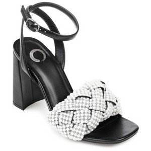 Journee Collection Womens Dua Tru Comfort Foam Pearl Accents Block Heel Sandals Black 8.5 - 1 of 4