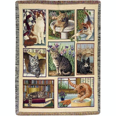 Manual Woodworks and Weavers Cozy Cat Throw Blanket for Living Room – Kitty Korner Design
