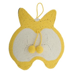 Unique Bargains Cat Scratch Pad with Cute Pattern for Indoor Outdoor Yellow - 1 of 4