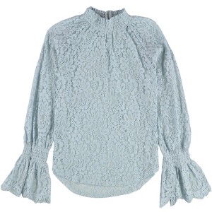 bar III Womens Mock Neck Lace Pullover Blouse - 1 of 2