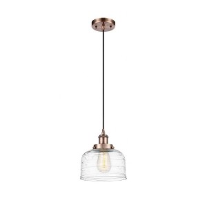Bell - 1 Light Cord Hung Mini Pendant In Industrial Style-10 Inches Tall and 8 Inches Wide - 1 of 1