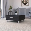 Vynxaria Black Wengue 1-Drawer Rectangle Coffee Table - 2 of 4