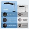 Crestlive Products 9x11FT Cantilever Umbrella UV30+ Outdoor 360 Degree Rotation Offset Umbrella 6 Heights Adjustable with Base - 4 of 4