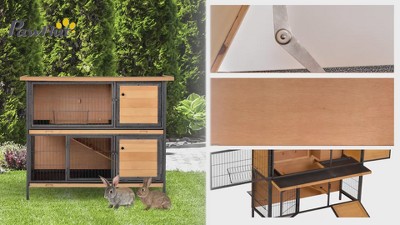 Large 2-Story Wooden and Metal Guinea Pig Playpen