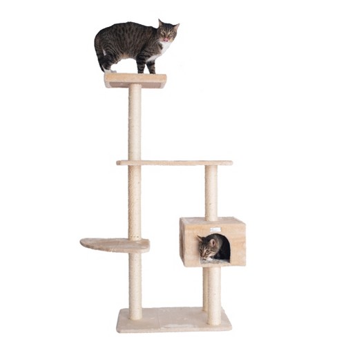 Gleepet Gp78560321 57-inch Real Wood Cat Tree In Beige With