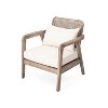 Gulches (SET OF 2) Outdoor Acacia Wood Patio Club Chair, Patio Furniture,Waterproof Thick Cushion Deep Seating,Light Brown finish, Cream cushion - 3 of 4