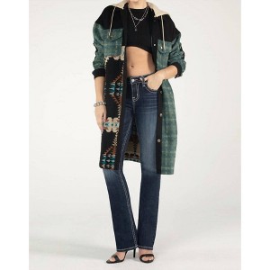 Women's Aztec and Plaid Coda Shacket - Miss Me - 1 of 3