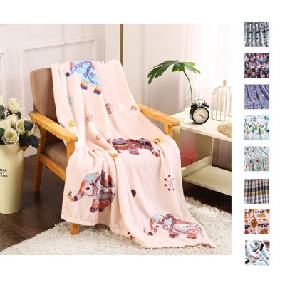 Noble House Extra Cozy and Comfy Microplush Throw Blanket (50" x 60") Boho Elephant