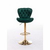 Lyngins Set of 2 Adjustable Swivel Bar Stools,Velvet Counter Height Bar Stools with Gold Legs,Chrome Footrest,Kitchen Chairs for Home Bar,Cafes - 4 of 4