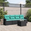 vidaXL 5 Piece Garden Sofa Set with Cushions - Black and Blue - 2 of 4