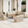 vidaXL 12 Piece Patio Sofa Set with Cushions Beige Poly Rattan - Beige With Table - 2 of 4