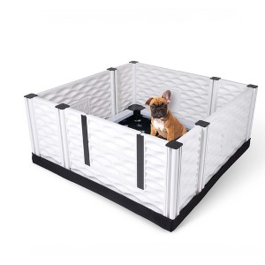 EZwhelp EZclassic Modular Puppy Dog Whelping Box Playpen with Safety Rails, Washable Pee Pad, and Liner for Small Dogs - 1 of 4