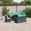 vidaXL 9 Piece Patio Sofa Set with Cushions Black Poly Rattan - 2 of 4